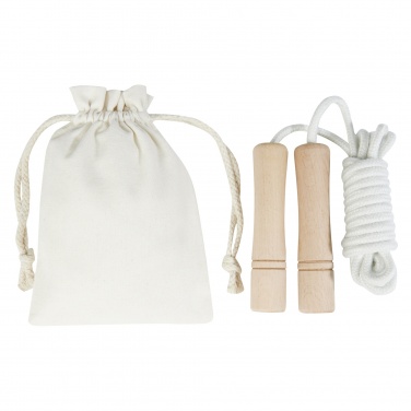 Logotrade promotional merchandise image of: Denise wooden skipping rope in cotton pouch