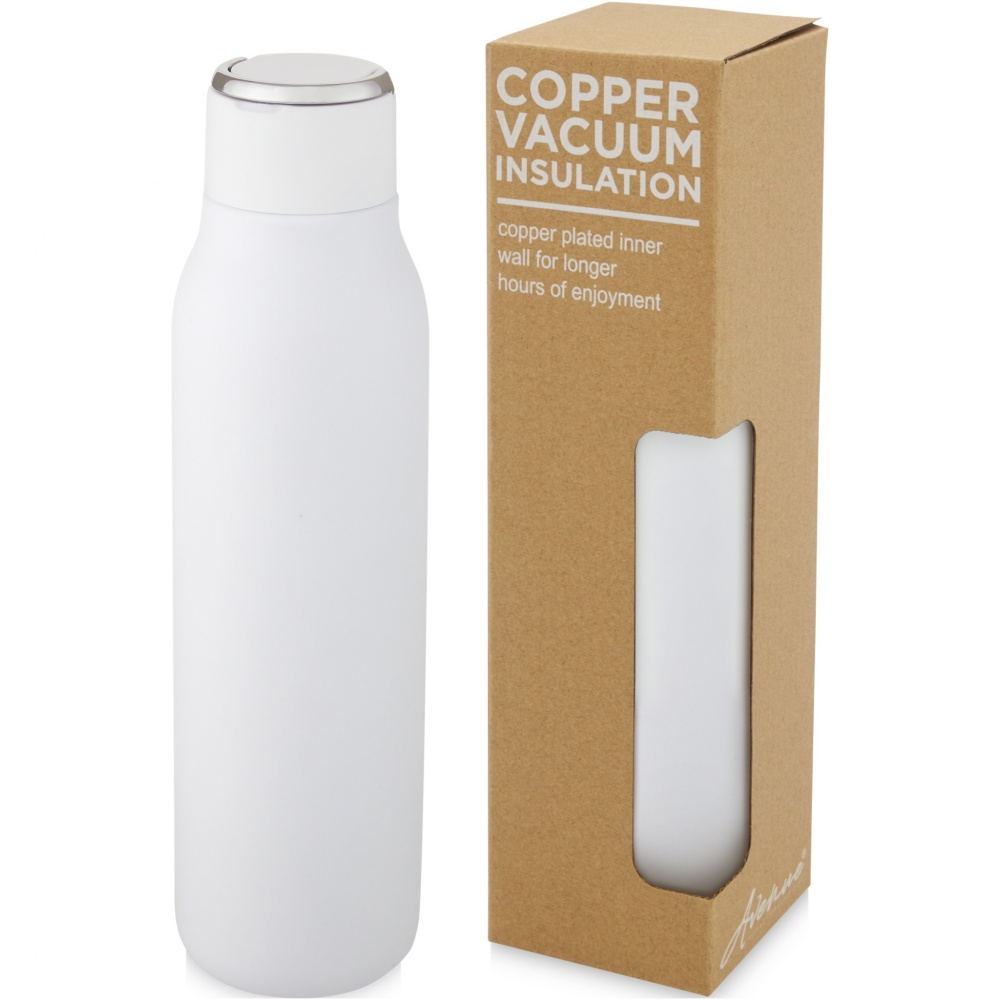 Logo trade promotional products picture of: Marka 600 ml copper vacuum insulated bottle with metal loop