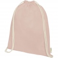 Orissa 140 g/m² organic cotton drawstring bag 5L, Pale blush pink