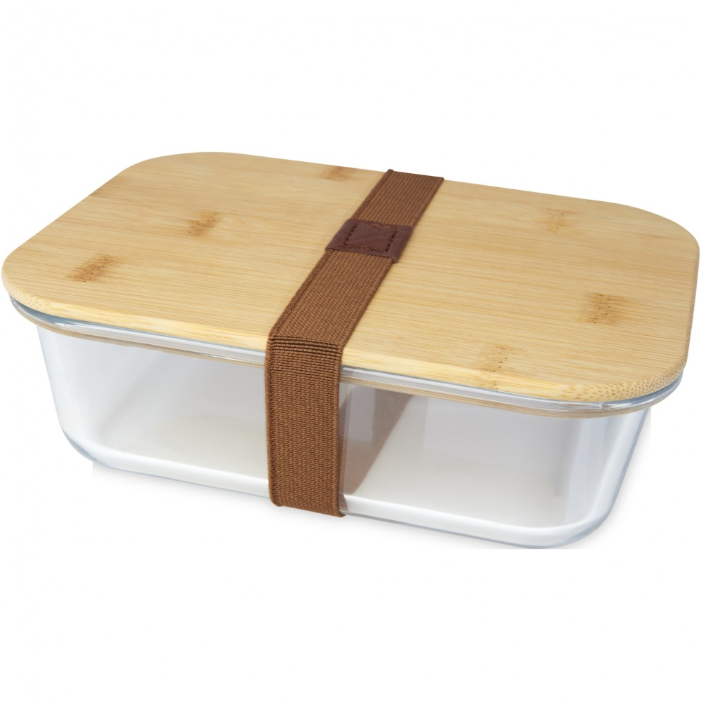 Logo trade promotional merchandise picture of: Roby glass lunch box with bamboo lid