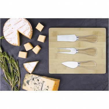 Logo trade promotional item photo of: Ement bamboo cheese board and tools