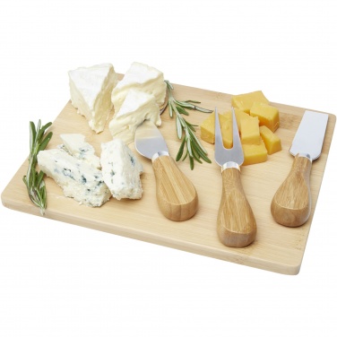 Logo trade promotional products image of: Ement bamboo cheese board and tools