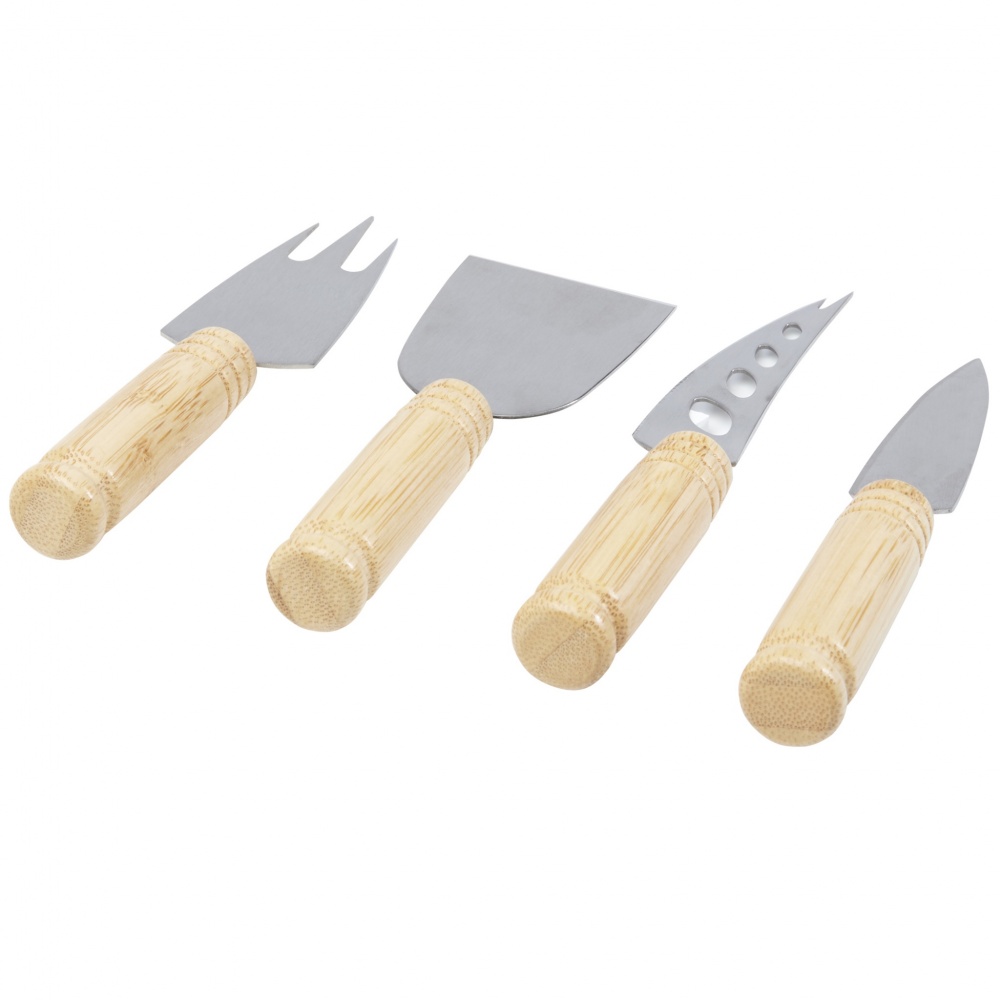 Logotrade promotional gift image of: Cheds 4-piece bamboo cheese set