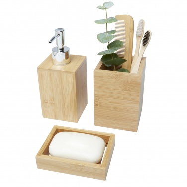 Logo trade promotional items image of: Hedon 3-piece bamboo bathroom set