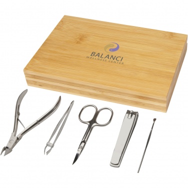 Logo trade advertising products image of: Ladia 5-piece bamboo manicure set