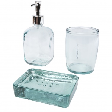 Logo trade business gift photo of: Jabony 3-piece recycled glass bathroom set