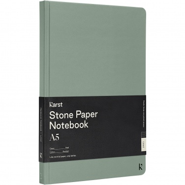 Logo trade promotional giveaway photo of: Karst® A5 stone paper hardcover notebook - lined