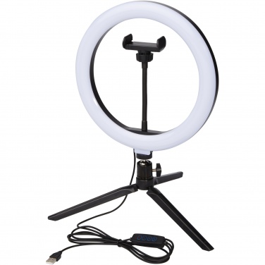 Logo trade promotional giveaways picture of: Studio ring light for selfies and vlogging with phone holder and tripod