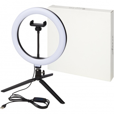 Logo trade promotional merchandise image of: Studio ring light for selfies and vlogging with phone holder and tripod