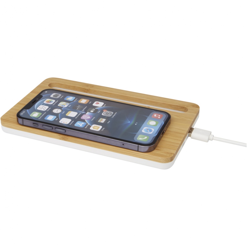 Logo trade promotional giveaways image of: Medake 10W bamboo wireless charger