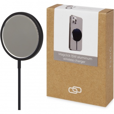 Logo trade corporate gifts image of: Magclick 15W aluminium wireless charger