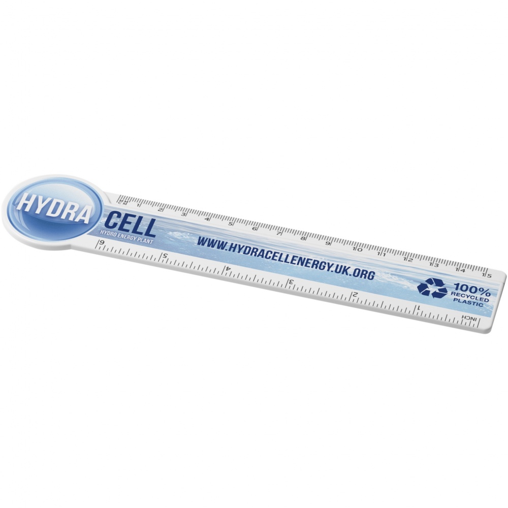 Logo trade advertising products picture of: Tait 15 cm circle-shaped recycled plastic ruler 