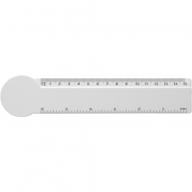 Logo trade promotional products image of: Tait 15 cm circle-shaped recycled plastic ruler 