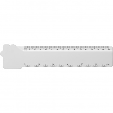 Logo trade promotional merchandise image of: Tait 15 cm house-shaped recycled plastic ruler