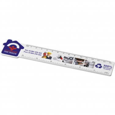 Logo trade promotional giveaways image of: Tait 15 cm house-shaped recycled plastic ruler