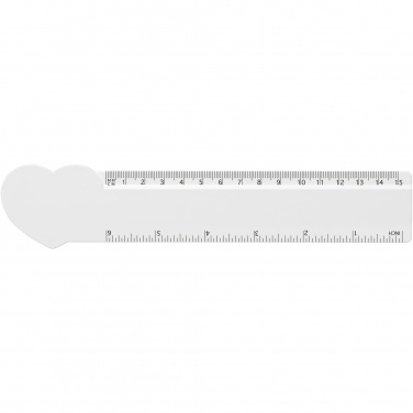 Logo trade promotional items picture of: Tait 15 cm heart-shaped recycled plastic ruler