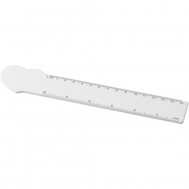 Logo trade business gift photo of: Tait 15 cm heart-shaped recycled plastic ruler