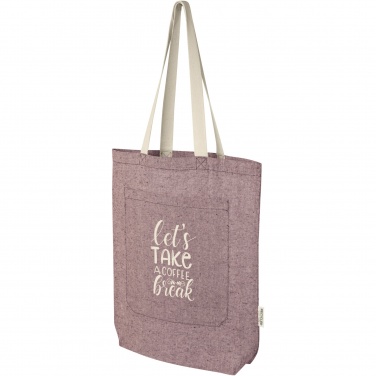 Logo trade promotional merchandise picture of: Pheebs 150 g/m² recycled cotton tote bag with front pocket 9L