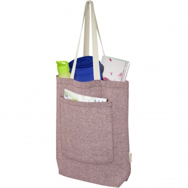 Logotrade promotional product picture of: Pheebs 150 g/m² recycled cotton tote bag with front pocket 9L