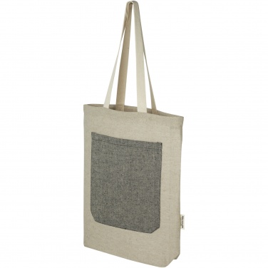 Logotrade advertising products photo of: Pheebs 150 g/m² recycled cotton tote bag with front pocket 9L