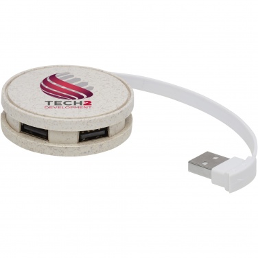 Logotrade promotional merchandise photo of: Kenzu wheat straw USB hub