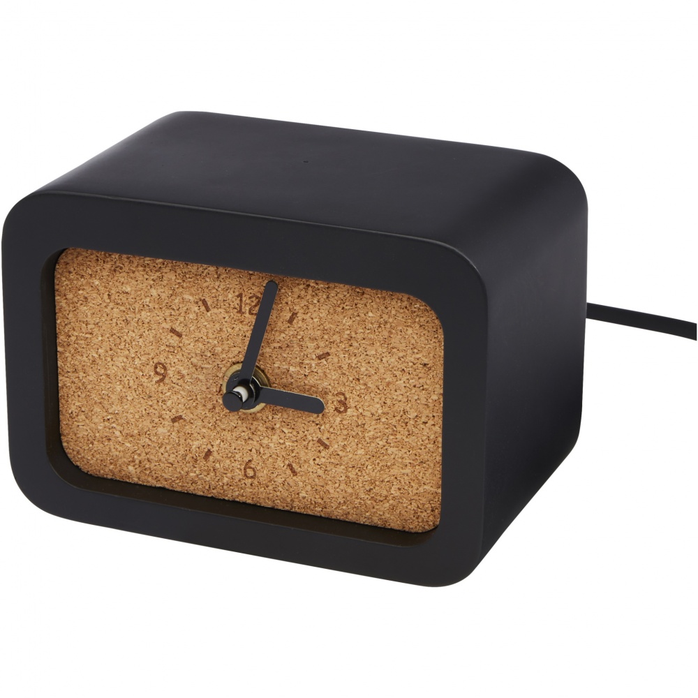 Logo trade promotional giveaways picture of: Momento wireless limestone charging desk clock