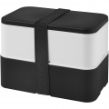 MIYO double layer lunch box, Solid black / White / Solid black