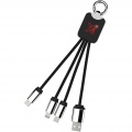 SCX.design C15 quatro light-up cable, Red / Solid black