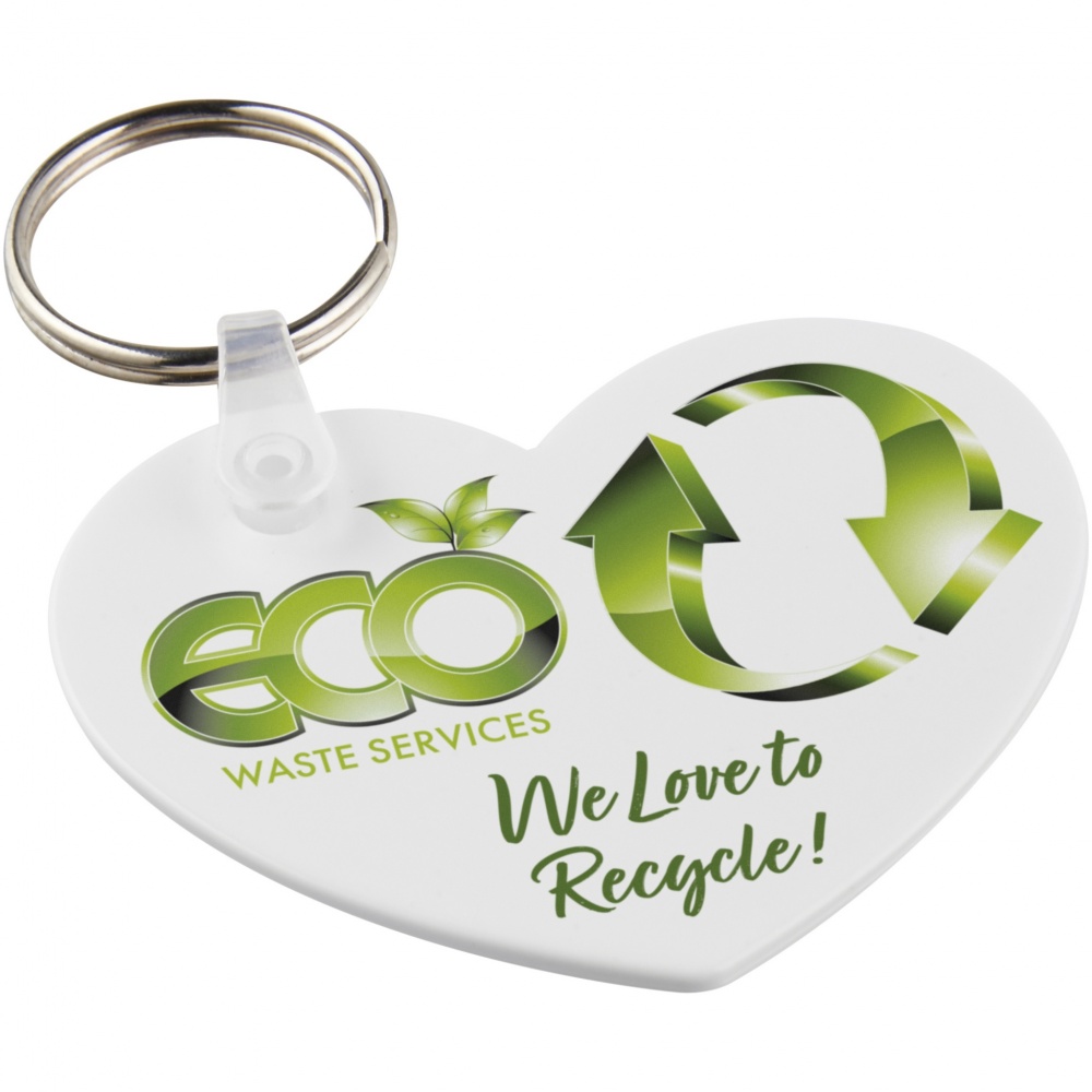 Logo trade corporate gifts image of: Tait heart-shaped recycled keychain