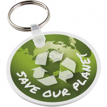 Logo trade business gifts image of: Tait circle-shaped recycled keychain