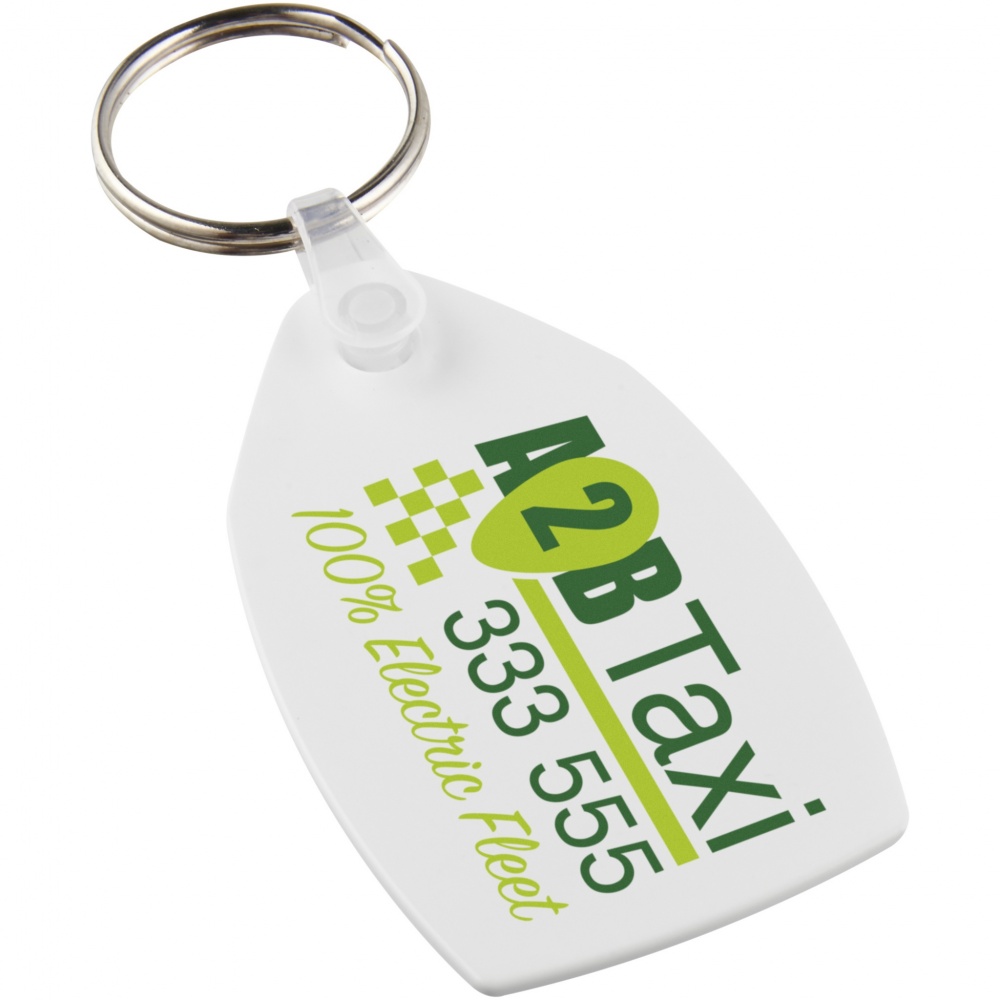 Logotrade promotional product picture of: Tait rectangular-shaped recycled keychain