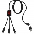 SCX.design C28 5-in-1 extended charging cable, Red / Solid black