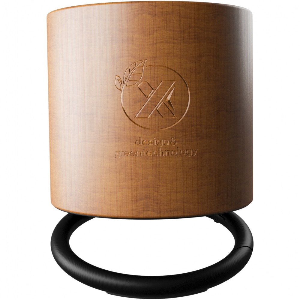 Logo trade promotional gifts picture of: SCX.design S27 3W wooden ring speaker