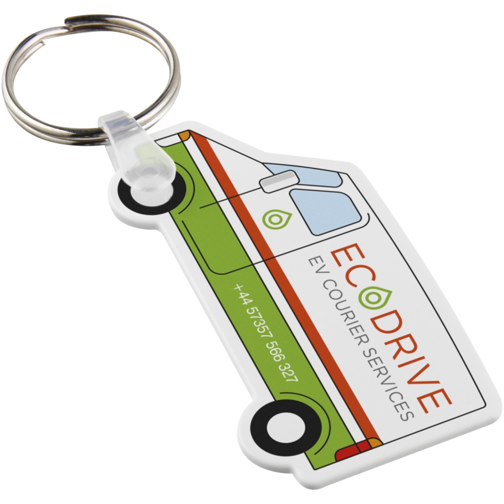 Logotrade promotional product picture of: Tait van-shaped recycled keychain