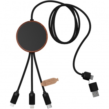 Logo trade business gift photo of: SCX.design C40 5-in-1 rPET light-up logo charging cable and 10W charging pad