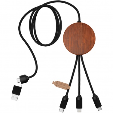 Logotrade promotional product image of: SCX.design C40 5-in-1 rPET light-up logo charging cable and 10W charging pad