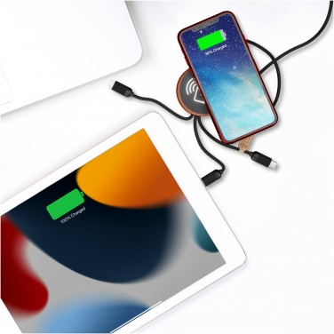 Logotrade advertising product picture of: SCX.design C40 5-in-1 rPET light-up logo charging cable and 10W charging pad