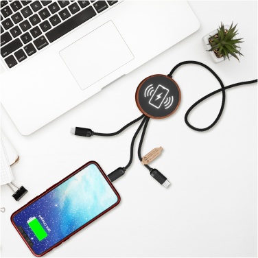 Logotrade promotional products photo of: SCX.design C40 5-in-1 rPET light-up logo charging cable and 10W charging pad