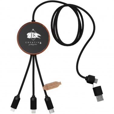 Logo trade promotional items image of: SCX.design C40 5-in-1 rPET light-up logo charging cable and 10W charging pad