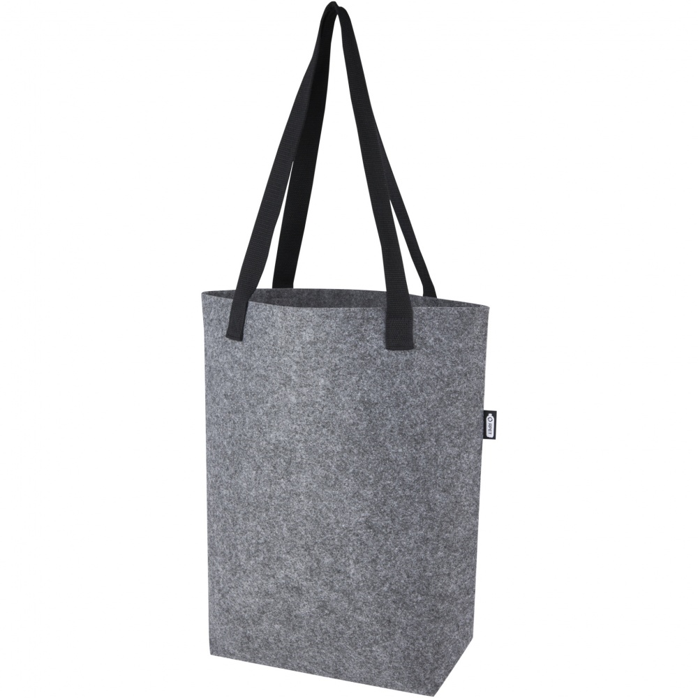 Logo trade promotional merchandise image of: Felta GRS recycled felt tote bag with wide bottom 12L