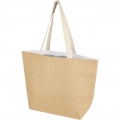 Juta 300 g/m² jute cooler tote bag 12L, Natural / White