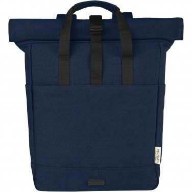 Logo trade promotional item photo of: Joey 15” GRS recycled canvas rolltop laptop backpack 15L