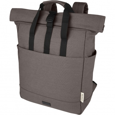 Logo trade promotional merchandise image of: Joey 15” GRS recycled canvas rolltop laptop backpack 15L