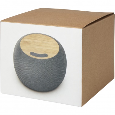 Logo trade promotional giveaways picture of: Ecofiber bamboo/RPET Bluetooth® speaker and wireless charging pad