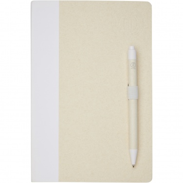 Logotrade corporate gift image of: Dairy Dream A5 size reference recycled milk cartons notebook and ballpoint pen set