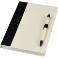 Dairy Dream A5 size reference recycled milk cartons notebook and ballpoint pen set, Solid black