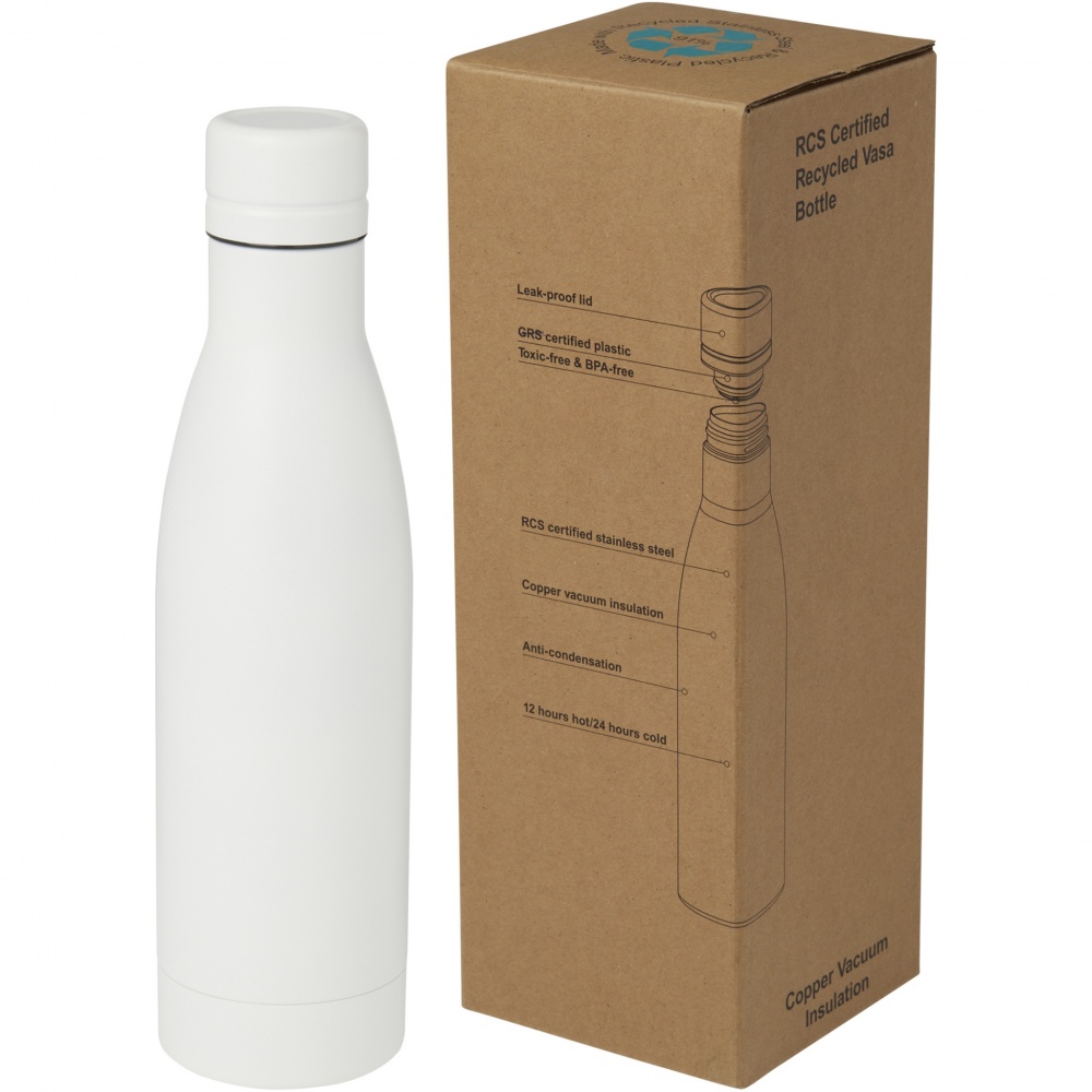 Logo trade promotional products image of: Vasa 500 ml RCS certified recycled stainless steel copper vacuum insulated bottle