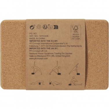 Logo trade promotional gift photo of: Trikona cork yoga brick