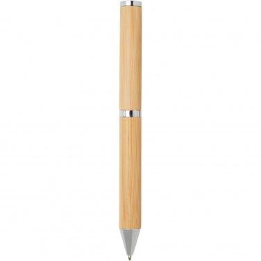 Logo trade promotional items picture of: Apolys bamboo ballpoint and rollerball pen gift set 