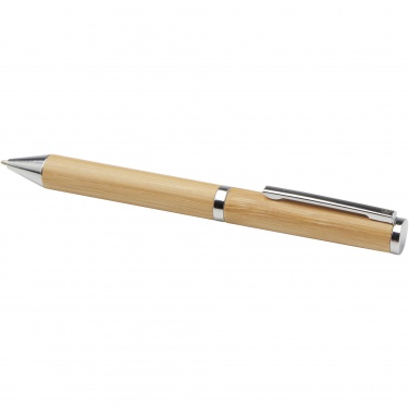 Logo trade promotional products image of: Apolys bamboo ballpoint and rollerball pen gift set 